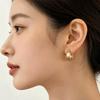 Versatile Geometric Earrings Silver Color Metal Hoop Earrings Polka Dot Earrings  Party