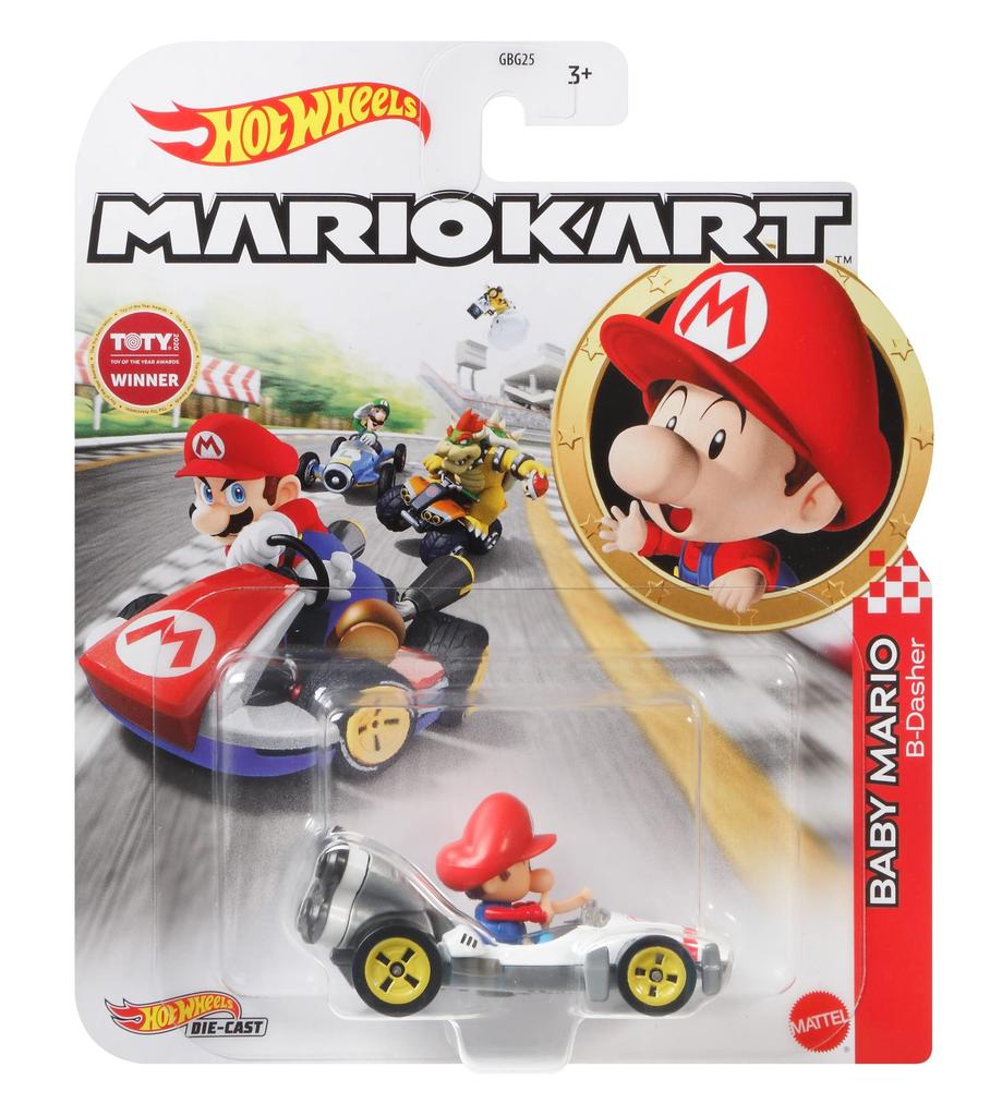 Hot Wheels Mario Kart Baby 3 and GRN12 Mario/B-Dash (Ages Up)