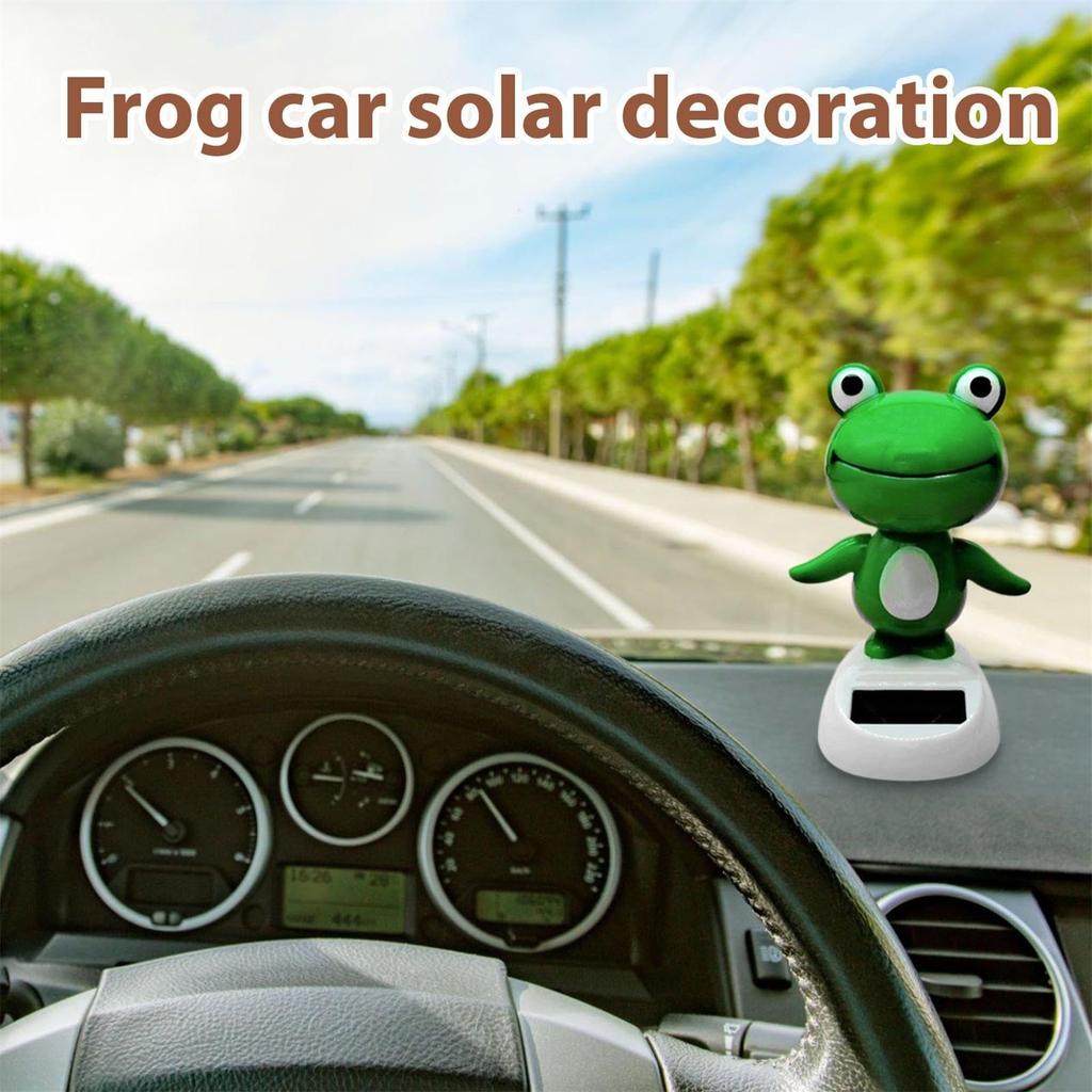 Solar Dancing Cute Green Shaking Head Figure Toys Funny Solar Powered Dancing Figurines Toys Ornament For Home Car Dashboard Decoration
