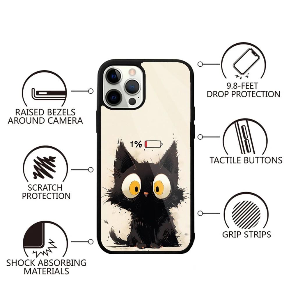 Cat Cute Funny Pet Phone Case For iPhone 16,15,14,13,12,11,Plus,Pro,Max,Mini Magsafe Magnetic Wireless Charging