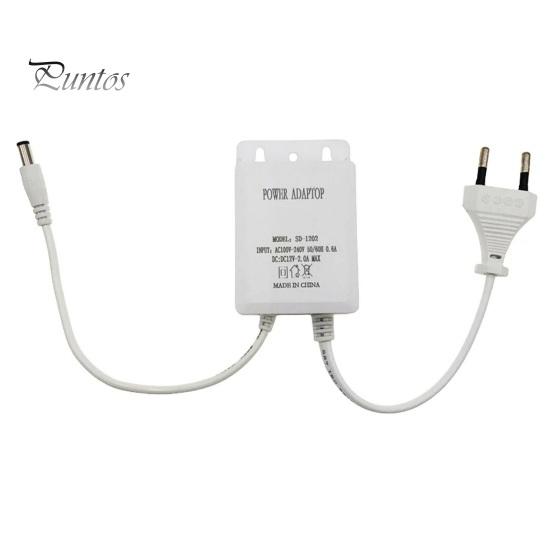 Водонепроницаемый адаптер питания 12В 2А для камер видеонаблюдения с вилкой EU/US