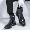 Большие размеры Туфли из натуральной кожи с острым носком Мужские высокие ботинки Martin Ботинки из натуральной кожи на платформе Ботинки Chelsea с острым носком Мужские ботинки на молнии