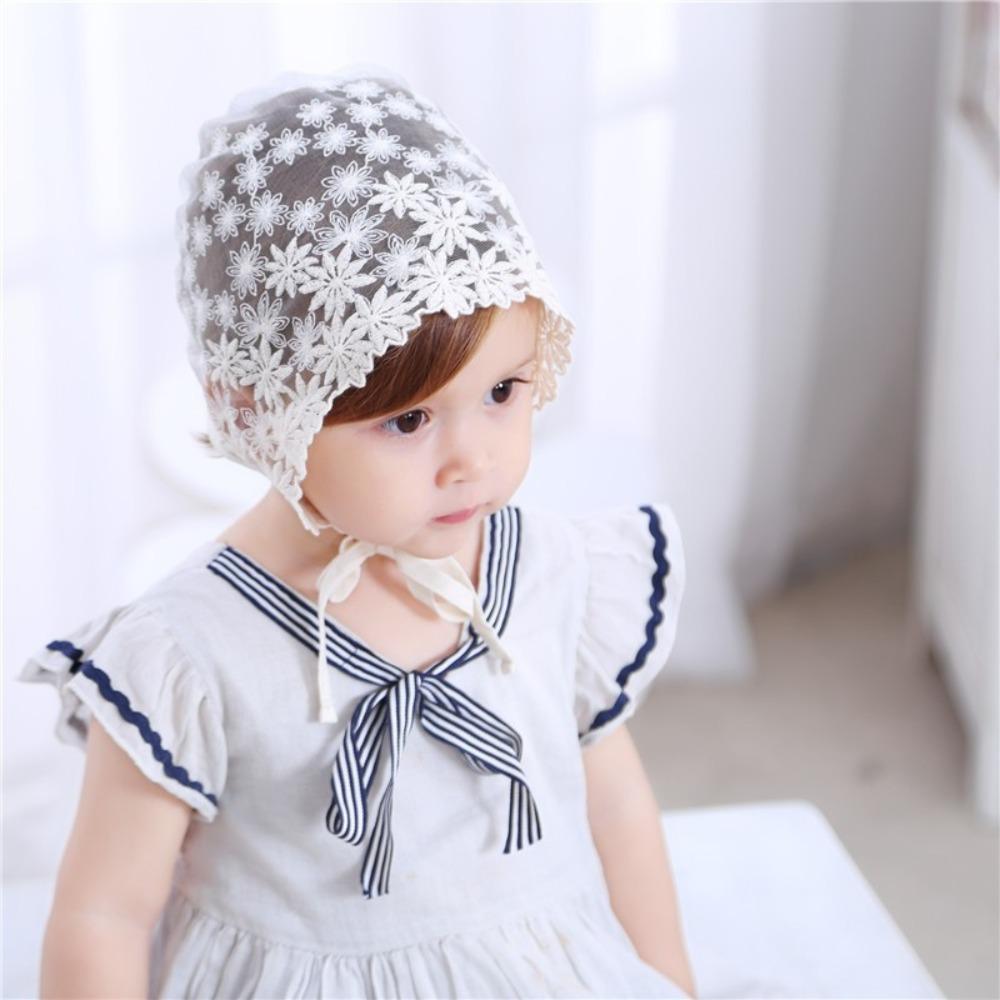Princess Lace Ruffle Hat Flower Girl Sunhat Breathable Baby Lace Hat  Infant Girls