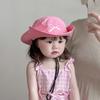Bow Embroidery Summer Kid Sunhat Quick-dry Children's Fisherman Hat Candy Color Bucket Hat  Baby
