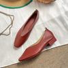 Модные французские туфли на низком каблуке с квадратной головкой и неглубоким носком для женщин коричневого цвета с мягкой плоской подошвой для женщин повседневные туфли Zapatos De Mujer Tendencia