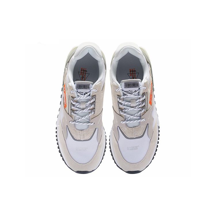 Li Ning 001 Craftsmanship Reflective Trend Shock Absorbing Slip Anti-Slip Wear Устойчивые к низким верхам повседневные туфли Мужские кроссовки Pearl-White AZGS077-4