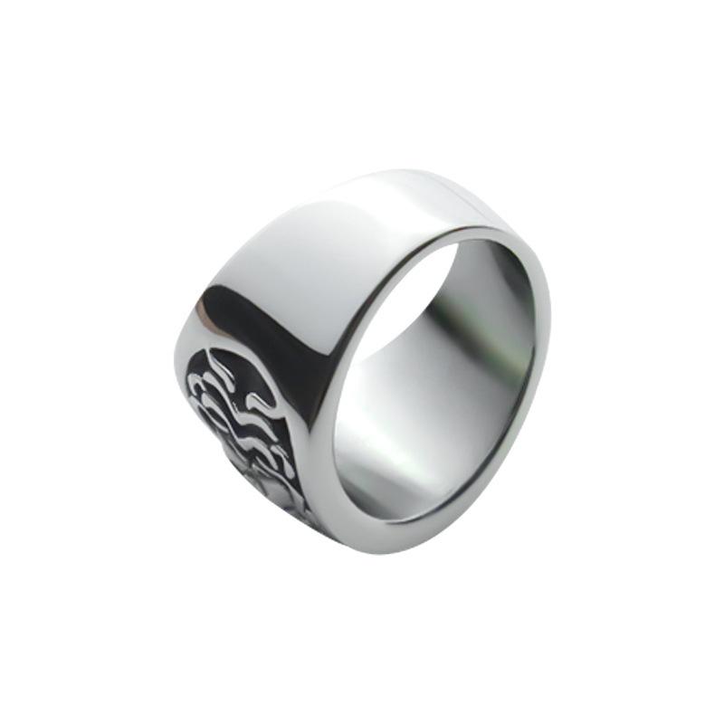 Hexagonal Star Flower Exaggerated Ring Domineering Men's Ring Punk Style Ring