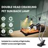 Reptile Heat Lamp Holder Dual-Head with 2/4/6H Cycle Timer Gooseneck Adjustable Turtles Lizards Snakes UVA/B Basking Light Bulb Metal Clip Rack