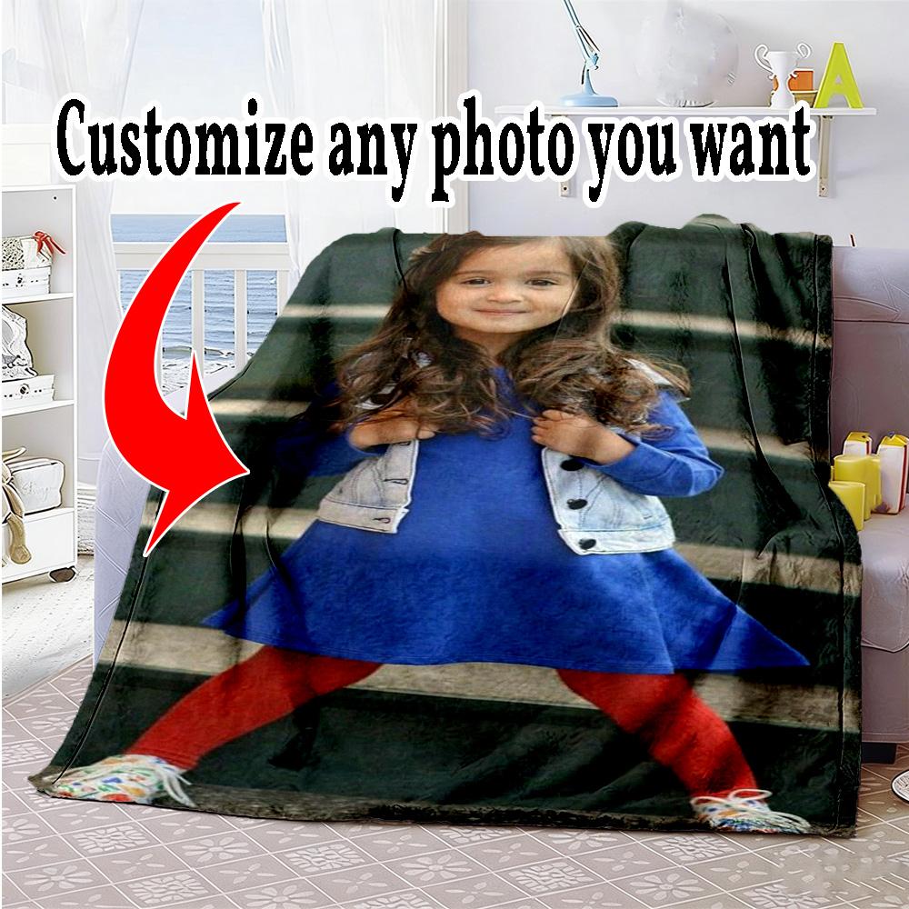 Customize Picture Personalized photos Blanket Multi-purpose Customizable Blanket Soft Warm Cozy Versatile for Office Chair Chair Sofa Living Room