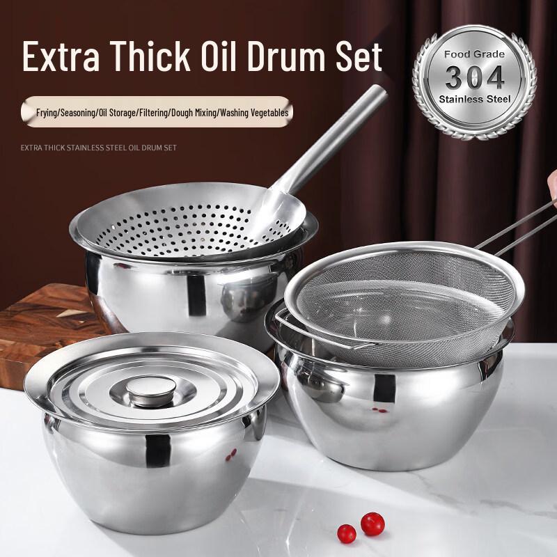 Naijiang 304 Stainless Steel Oil Filter Pot Set