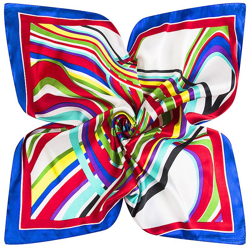 Mai Tong 60cm Silk Scarf, New Spring Stripes, Professional Square Scarf