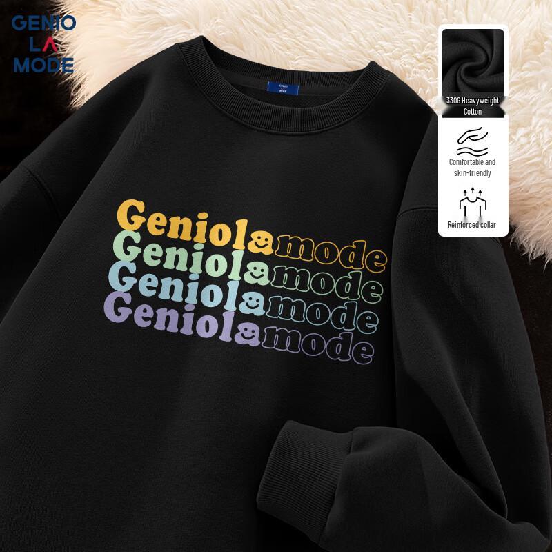 GENIOLAMODE Мужской свитшот с круглым вырезом и принтом логотипа