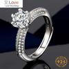 Trendy 925 Silver Ring for Women Adjustable Wedding 6 Claw Design Moissanites Classic Style HotSelling Gift Wholesale