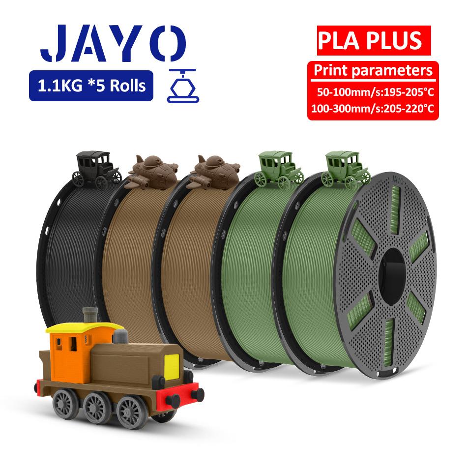 JAYO 3D Printer Filament PLA Series 1.75MM 5Rolls/10Rolls High Strength 100% No Bubble Neatly Wound for FDM DIY Gift Material