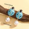 Божья коровка Сплав цинка Яркий Имитация жемчуга Летний отпуск Женские серьги