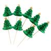 10 шт. Рождественская елка, украшение для кекса, еда, фрукты, палочки, сотовая бумага, соломка, 2024, украшение для рождественского торта, 2025, Новый год