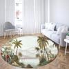 Круглый ковер с принтом тропических растений, семейная гостиная, спальня, ванная комната, напольный коврик, ковер для украшения пола