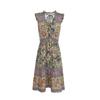 Women's Ethnic Style Printed Dress Elegant Sleeveless V-neck Knee-length Dress