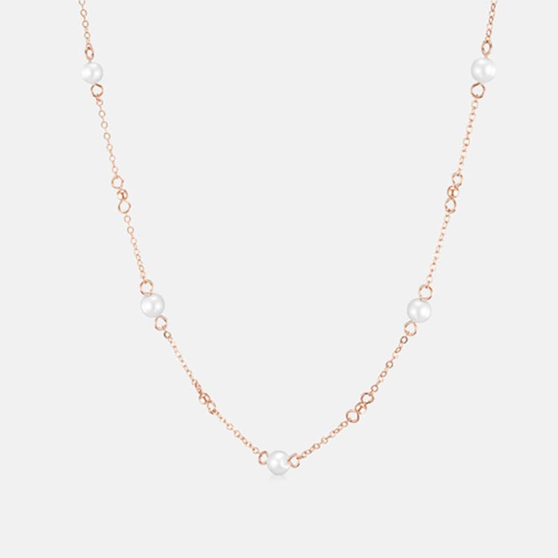 METROCITY JEWELRY Ожерелье René Perla из стерлингового серебра с розой A243SN9112RPH