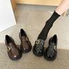 Leather Shoes Women's British Style Platform Retro Jk Loafers Buckle Japanese 2025 Small One Pedal New Autumn Single Shoes