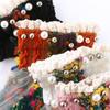 Cute Breathable Summer Pearl Spring Women Hosiery Short Socks Boat Socks Embroidery Flowers Socks