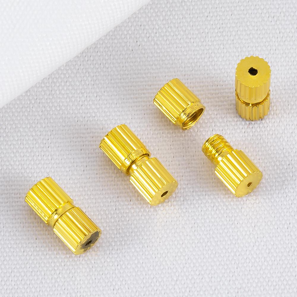 50pcs Brass Screw Clasp Closure Fastener Lock Jewelry End Tip Caps For DIY Bracelet Necklace Making Supply Accessories Material