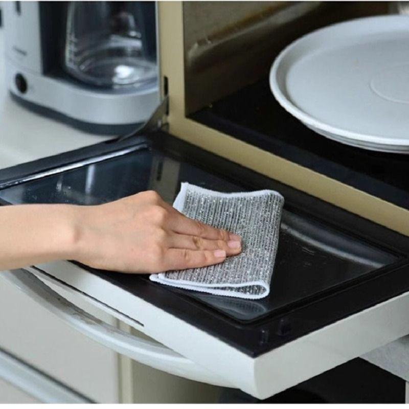 Mesh Cleaning Cloth Metal Wire Universal Sink Faucet Tea Stain Rag Microwave Gas Stove Dishwashing Scouring Pad Kitchen Towel