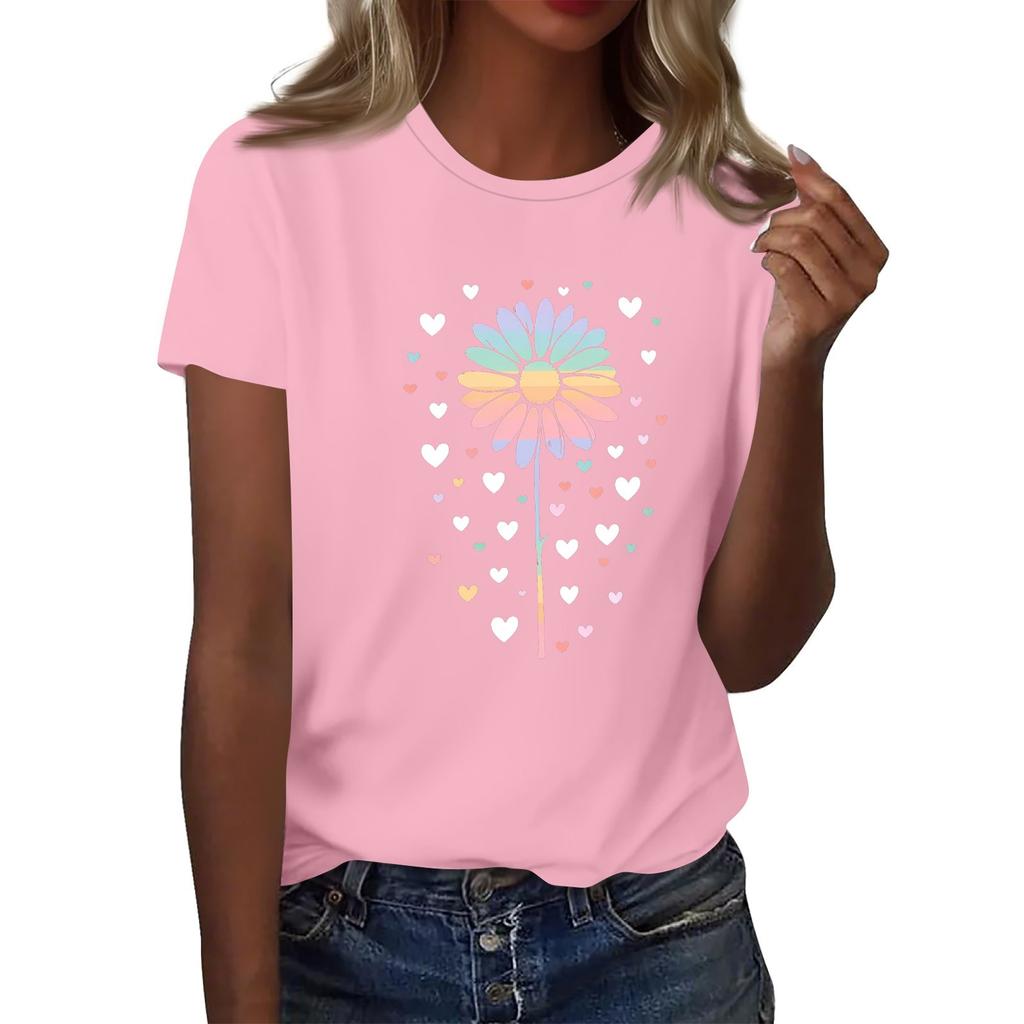 Женская мода повседневная футболка с круглым вырезом и короткими рукавами, топ, футболка, топ