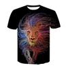Футболка мужская женская с рисунком портрета тигра, льва, леопарда, 3D цифровая печать, свободный топ с короткими рукавами Футболки мужские