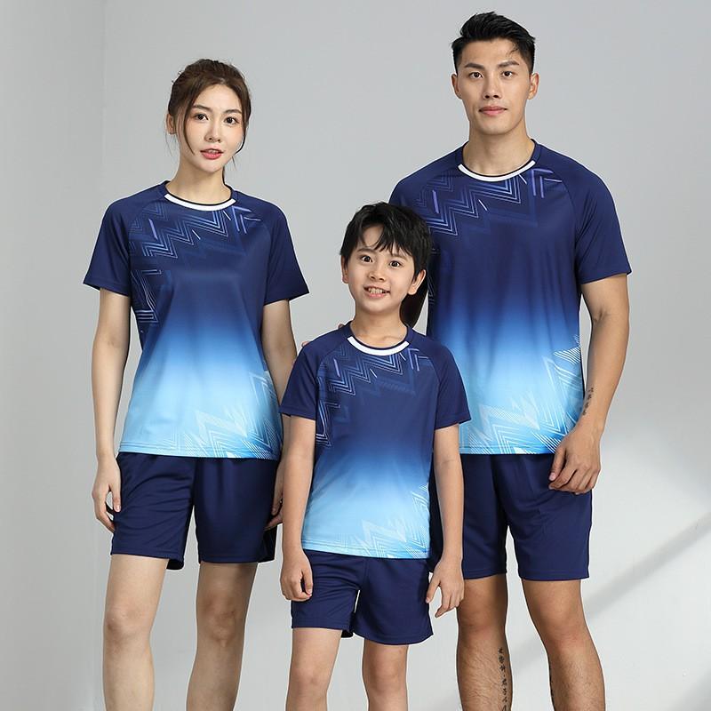 Unisex Badminton Shirt Shorts Set Kids Table Tennis Sports Wear Athletic Top Bottom