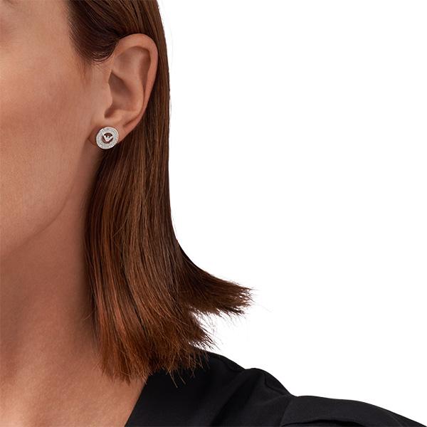 Emporio Armani Колесо обозрения Модное круглое кольцо Логотип орла Серьги с цирконами Женские серьги Серебро EG3587040