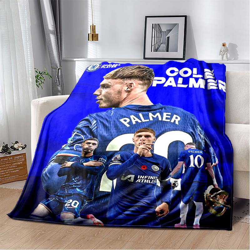 Cole Palmer Football Fleece Blanket, Soccer Player No.20 Print Throw Blanket, Soft Lightweight Blanket for Sofa Bedroom Fan Gift