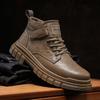 Мужские повседневные кожаные ботинки Модные в британском стиле Универсальные Удобные из мягкой кожи Мужские высокие ботинки Мужская уличная рабочая обувь