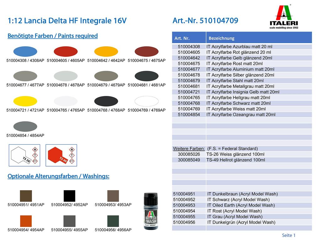Italeri Tamiya Car Series Lancia Delta HF Integrale 16V Plastic Model 37706 1/12 No.4709