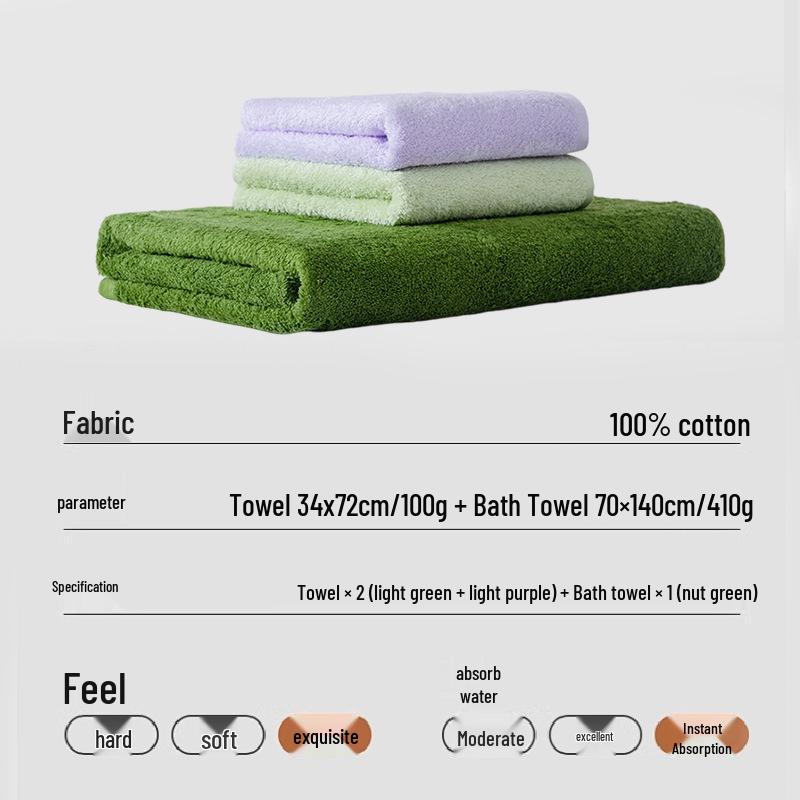 Soft, Absorbent Pure Cotton Bath Towel - Thickened Antibacterial Essential for Adults & Dorms
