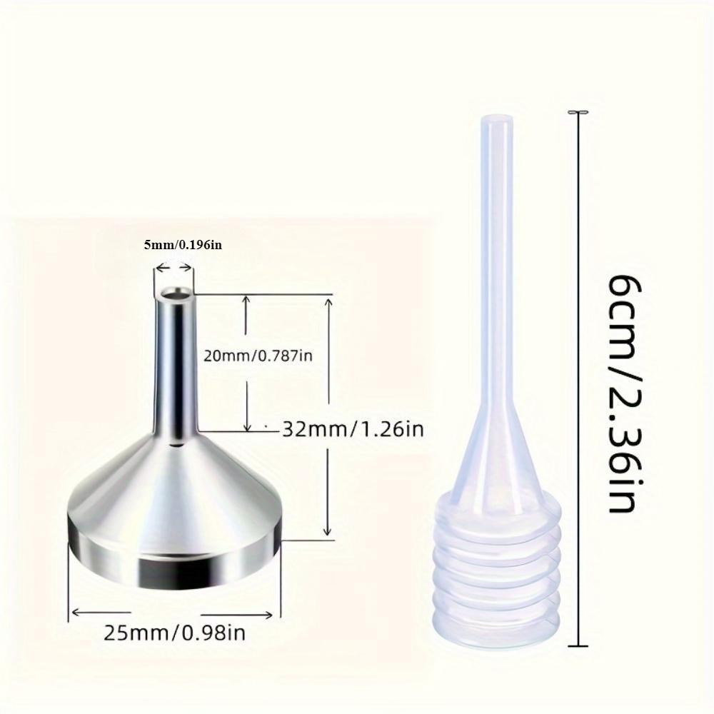 Small Metal Funnels and Straws for Perfume and Essential Oils In 2/3/5 Pieces, Which Are Convenient for Distributing and Adding Various Liquids