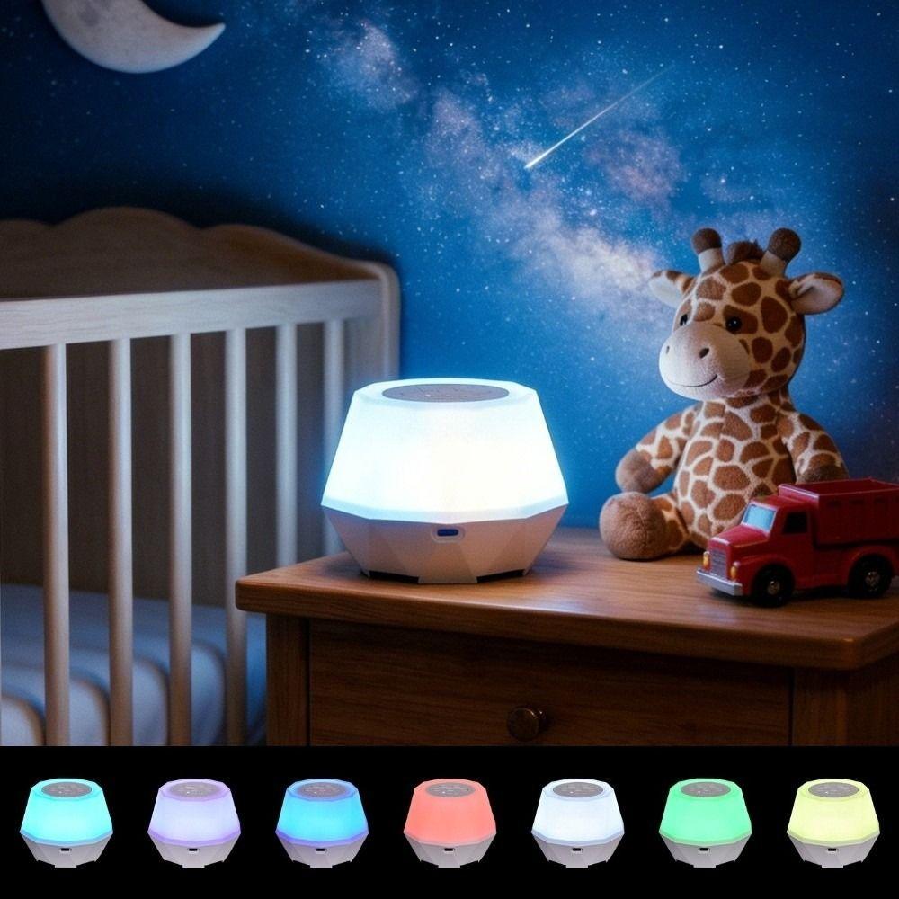 7 Color Modes Sleep Soother 10 Nature Sounds Night Light Soft Glow White Noise Machine  Travel Use