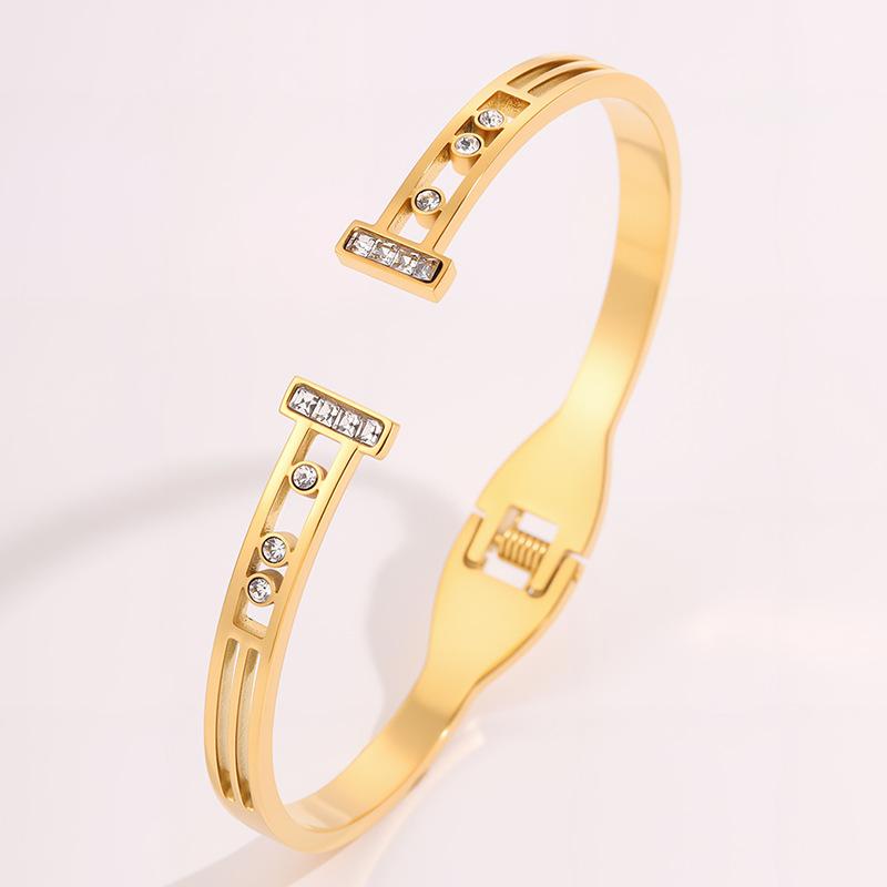 European and American Versatile Light Luxury T-shaped Sliding Opening Bracelet