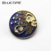 Vintage Handmade Shiny Sun Moon Brooches For Women Kids Starry Sky Cloud Enamel Brooch Milky Way Series Accessory Pins