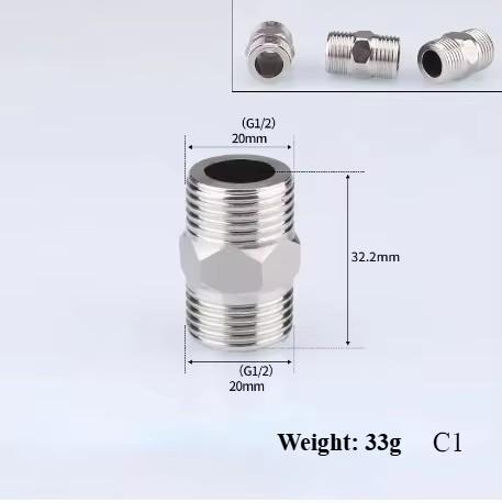 Нержавеющая сталь 201/304 Резьбовые сантехнические фитинги 1/2", 3/4" BSP (Редукция, Отвод, Тройник, Муфта, Стык встык) - 1/2" BSP Наружный-Внутренний