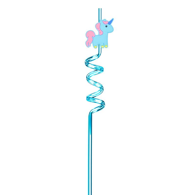 Единорог мультфильм красивая соломинка ПЭТ многоразовая спиральная соломинка единорог день рождения свадьба вечеринка дети взрослые милая соломинка
