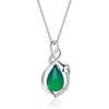 Zhenrong Silver Necklace with Green Chalcedony Pendant - Korean Style Jewelry, Fashionable and Simple Design