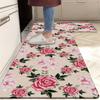 1Pcs Anti Fatigue Kitchen Rugs, Flower Print Waterproof Non-Slip Thick Cushioned Kitchen Mat Heavy Duty Comfort Standing Mat for Kitchen