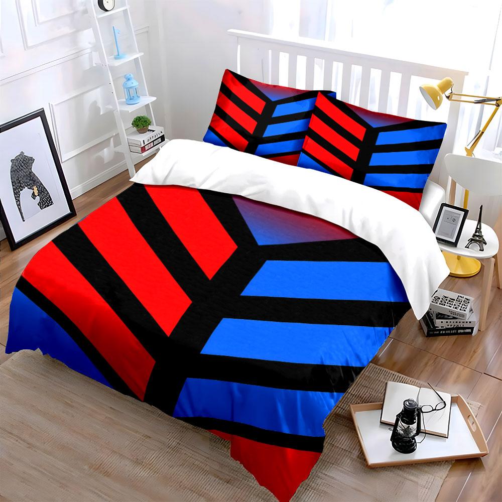 Red and blue chevrons. Bedding sets Duvet cover sets Duvet covers Pillowcases(1*Duvet Cover 2*Pillowcases without duvet insert)