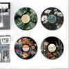 4 Pcs Wooden Record Floral Slice Vinyl Wall Art Vintage Record Replica Wall