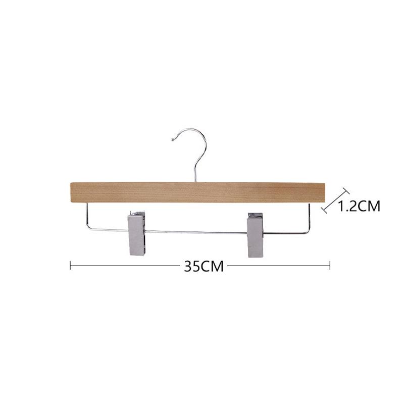 White Wooden Pants Hanger,5 Pack Durable Skirt Hangers with Adjustable Clips for Jeans Slacks Shorts,Heavy Duty Clip Hangers