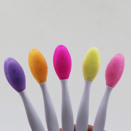 Скраб с двойной головкой Безболезненная силиконовая двусторонняя очищающая щетка Очищает поры Отшелушивает черные точки