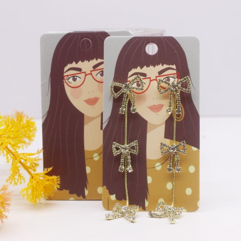 50pcs 5x9cm Earrings Cards Paperboard Jewelry Newest Arrived Popular Display Cardboard Hot Sale Fashion Design Delicate Cards