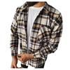 Мужская модная шерстяная куртка с длинным рукавом и пуговицами в клетку с принтом