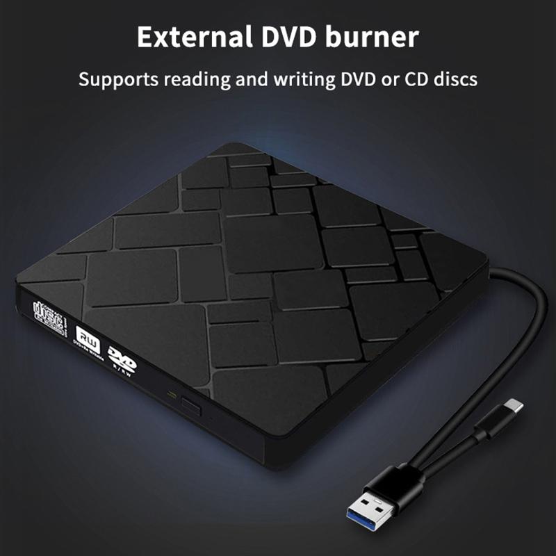 Внешний Blu-Ray привод Typec+Usb 3.0 CD24X Высокоскоростной привод Инструменты и записывающий адаптер DVD CD Внешний Многофункциональный A3Y9